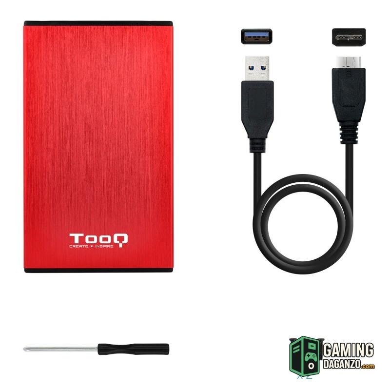 Tooq TQE-2527R Caja HDD 2.5" USB 3.1 Gen1/USB 3.0-Accesorios Almacenamiento-1 Gamingdaganzo.com