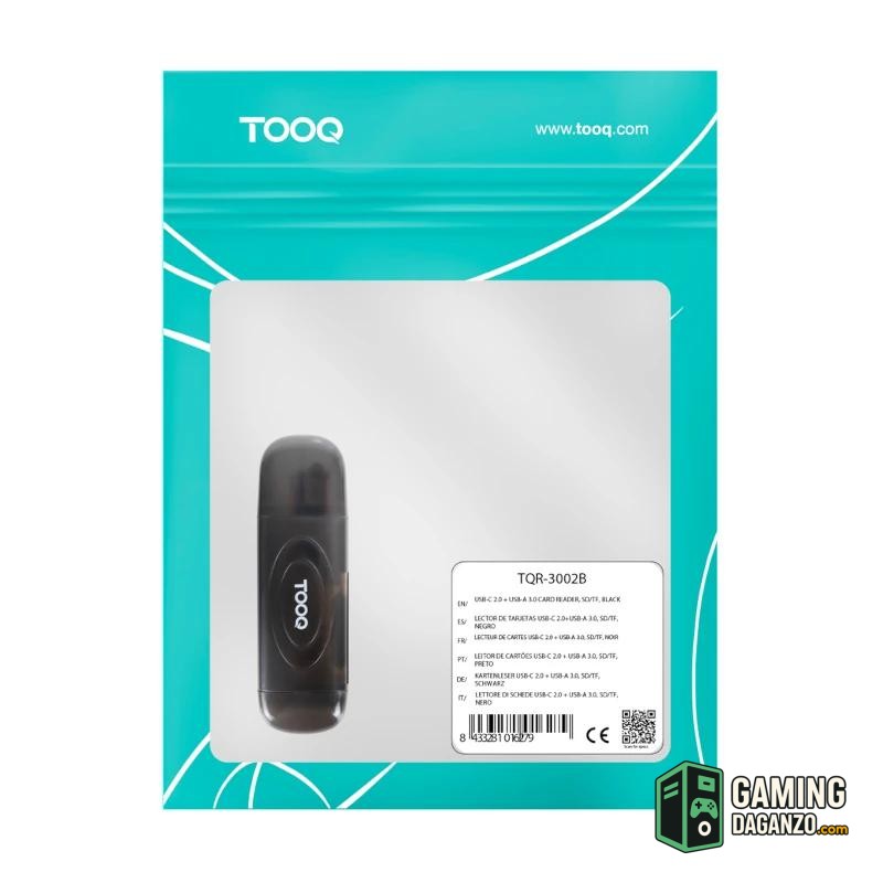 Tooq TQR-3002B Lector tarjetas USB3.0 SD/TF Negro-Lectores tarjetas-1 Gamingdaganzo.com