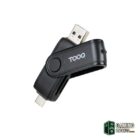 Tooq TQR-3003B Lector USB-C 2.0+USB-A 3.0 SD/TF-Lectores tarjetas Gamingdaganzo.com