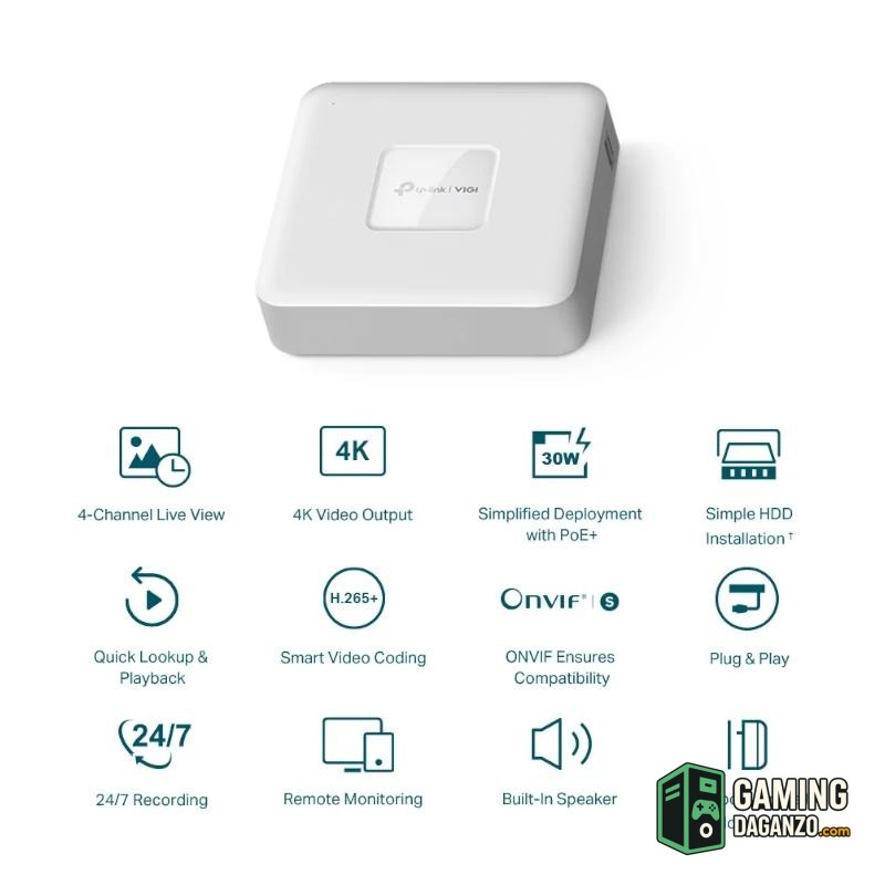VIGI NVR1104H-4P Grabador IP Sencillo HDD 01 HDD 4-Videovigilancia-1 Gamingdaganzo.com